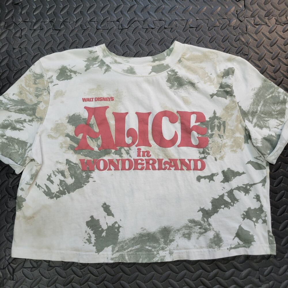 Zara Disney Alice in Wonderland Tie Dye Crop Tee Y2K Disneycore Nostalgic